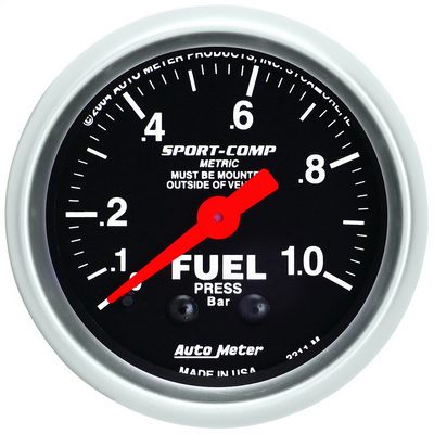 Auto Meter Sport-Comp Mechanical Fuel Pressure Gauge, 2-1/16 inch - 3311-M